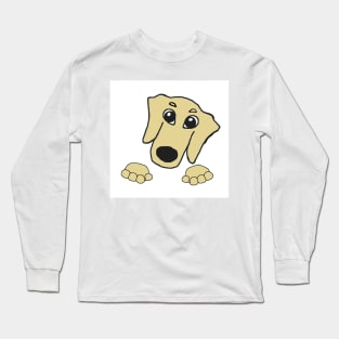 dachshund wheaton peeking cartoon Long Sleeve T-Shirt